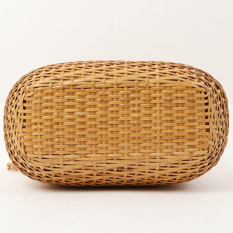 Chanel Around 1998 Made Rattan Turn-Lock Basket Chain Bag Beige 9