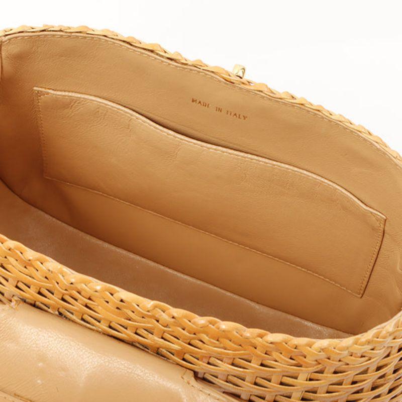 Chanel Around 1998 Made Rattan Turn-Lock Basket Chain Bag Beige 3