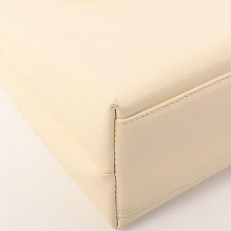Chanel Around 1998 Made Turn-Lock Top Handle Bag Cream 7