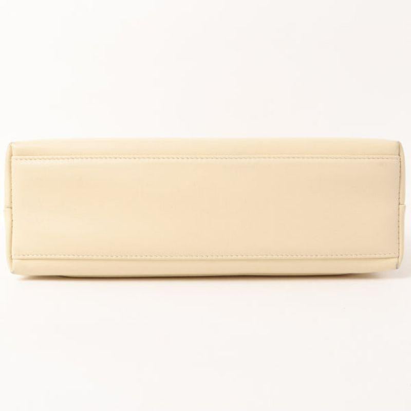 Chanel Around 1998 Made Turn-Lock Top Handle Bag Cream 9