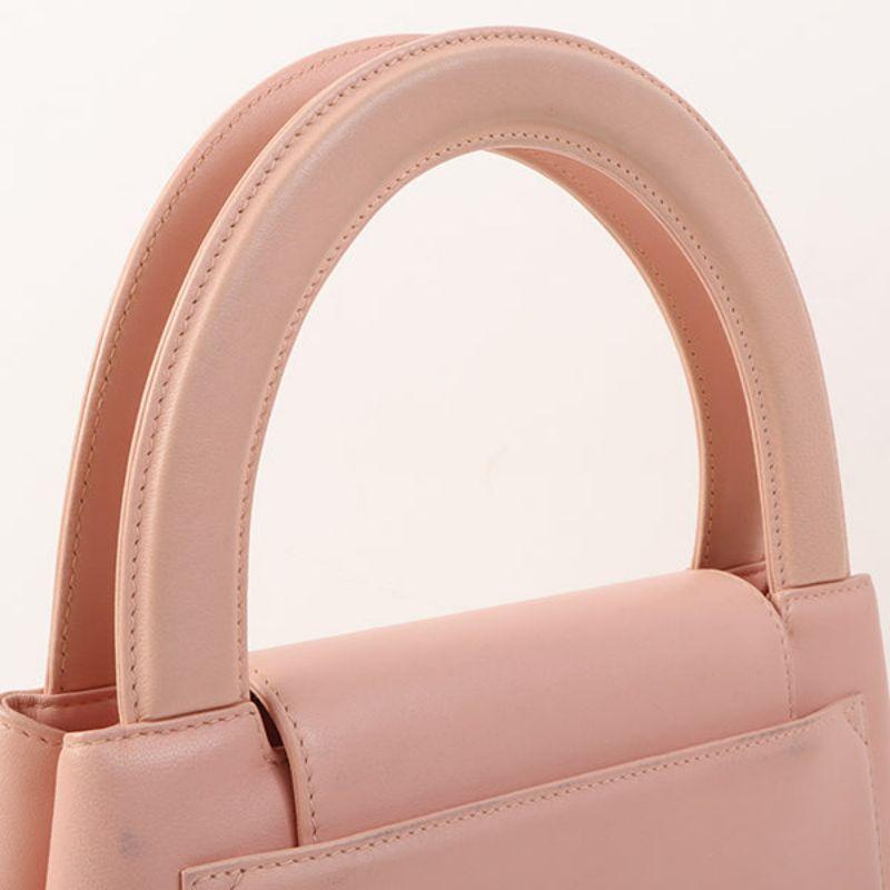 Chanel Around 1998 Made Turn-Lock Top Handle Bag Pink 10
