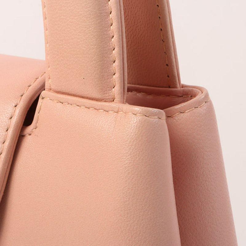 Chanel Around 1998 Made Turn-Lock Top Handle Bag Pink 14
