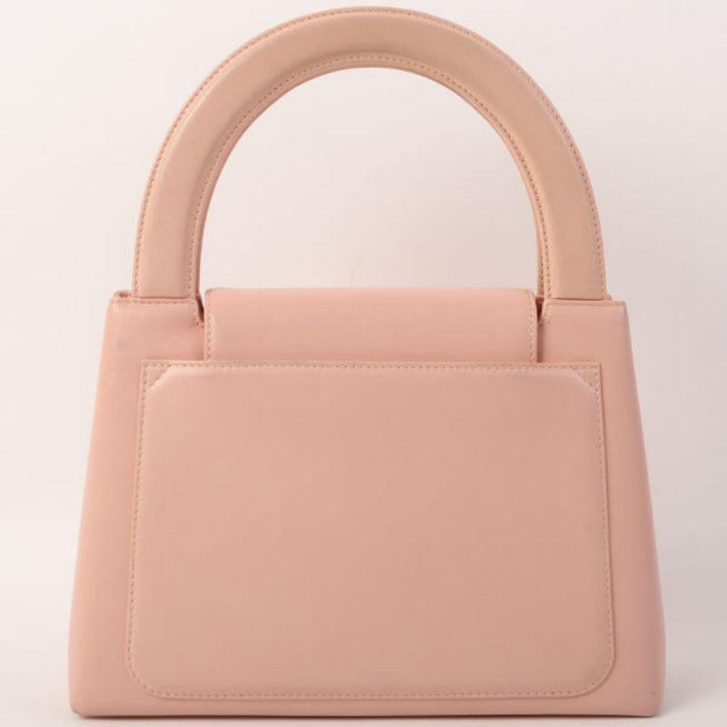 Chanel Around 1998 Made Turn-Lock Top Handle Bag Pink In Good Condition In London, GB