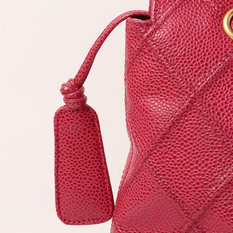 Chanel Around 2000 Made Caviar Skin Wild Stitch CC Mark Tote Bag Rose Pink For Sale 11