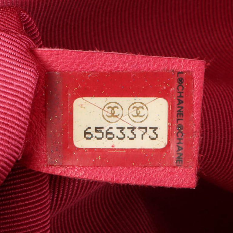 Chanel Around 2000 Made Caviar Skin Wild Stitch CC Mark Tote Bag Rose Pink For Sale 16