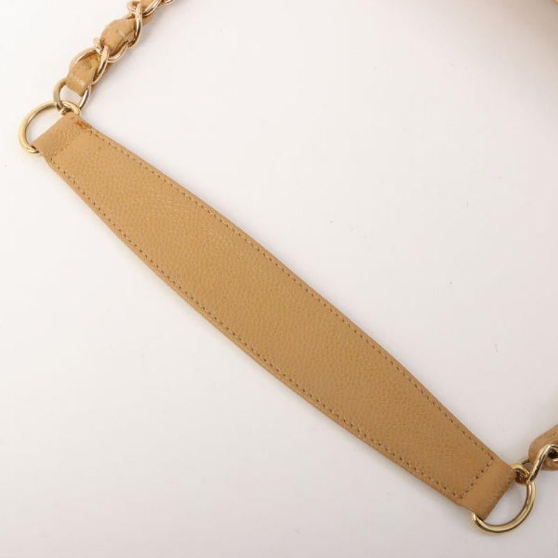 Chanel Around 2001 Made Caviar Skin Cc Mark Stitch Shoulder Bag Beige 12