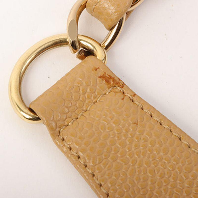 Chanel Around 2001 Made Caviar Skin Cc Mark Stitch Shoulder Bag Beige 16