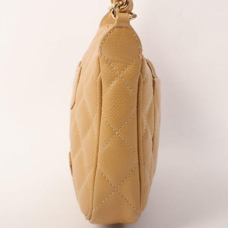 Chanel Around 2001 Made Caviar Skin Cc Mark Stitch Shoulder Bag Beige 1