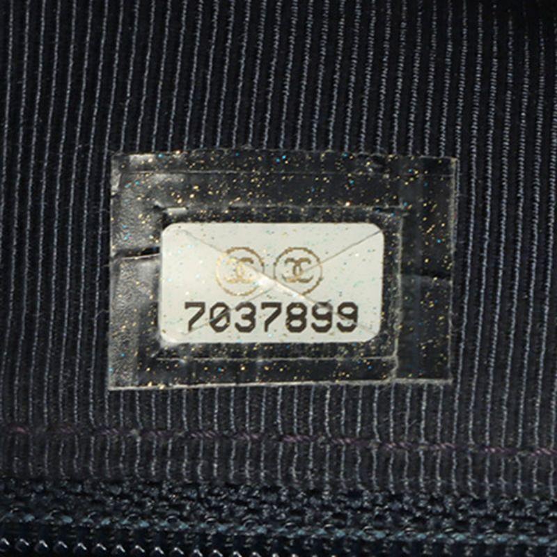 Chanel Around 2001 Made Chocolate Bar Stitch Cc Mark Plate Chain Bag Dark Navy 8