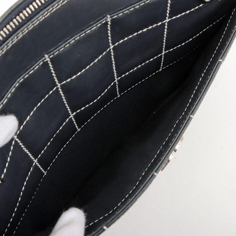 Chanel Around 2001 Made Chocolate Bar Stitch Cc Mark Plate Chain Bag Dark Navy 5
