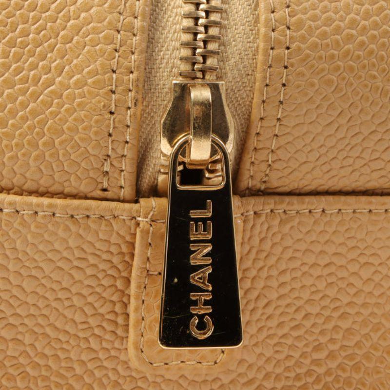 Chanel Around 2002 Caviar Skin Cc Mark Stitch Shoulder Bag Beige 16
