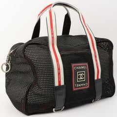 Chanel Around 2007 Made Sport Line Mesh Cc Mark Boston Bag Black
