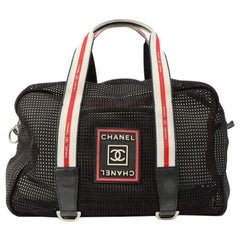 Chanel Around 2007 Made Sport Line Mesh Cc Mark Boston Bag Black