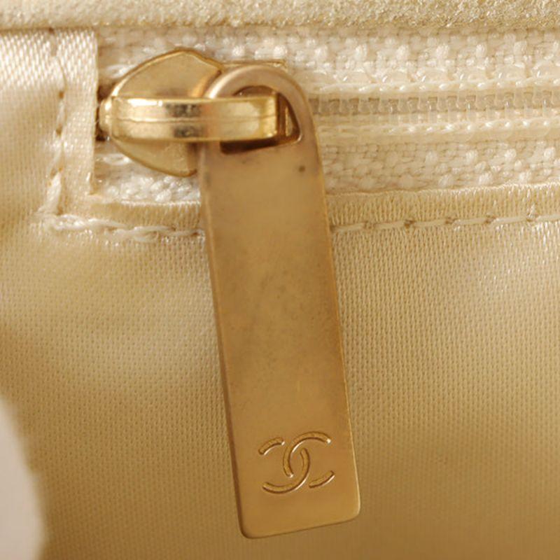 Chanel Around 2007 Made Tweed Cc Mark Plate Chain Shoulder Bag Beige/Silver/Gold 14
