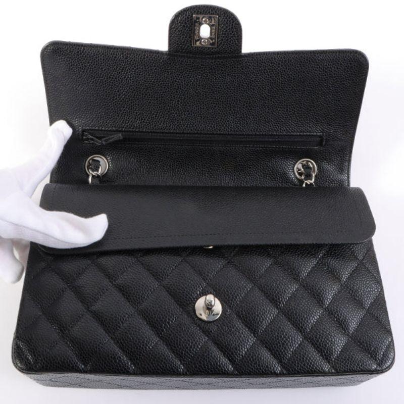 Chanel Around 2008 Made Karl Lagerfeld Autograph Caviar Skin Flap Black Bag 7