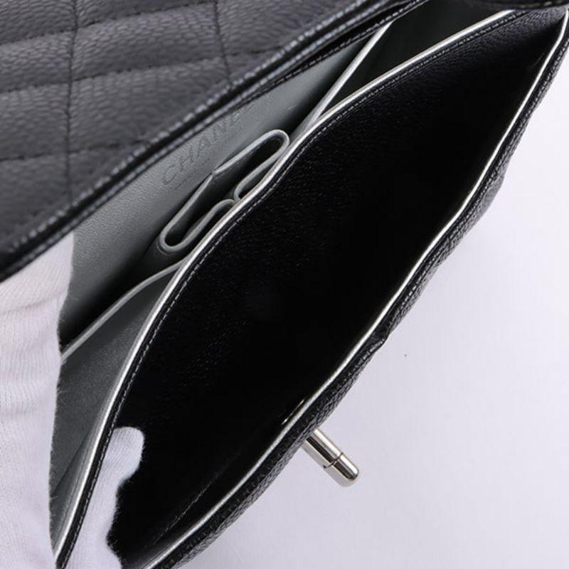 Chanel Around 2008 Made Karl Lagerfeld Autograph Caviar Skin Flap Black Bag 8