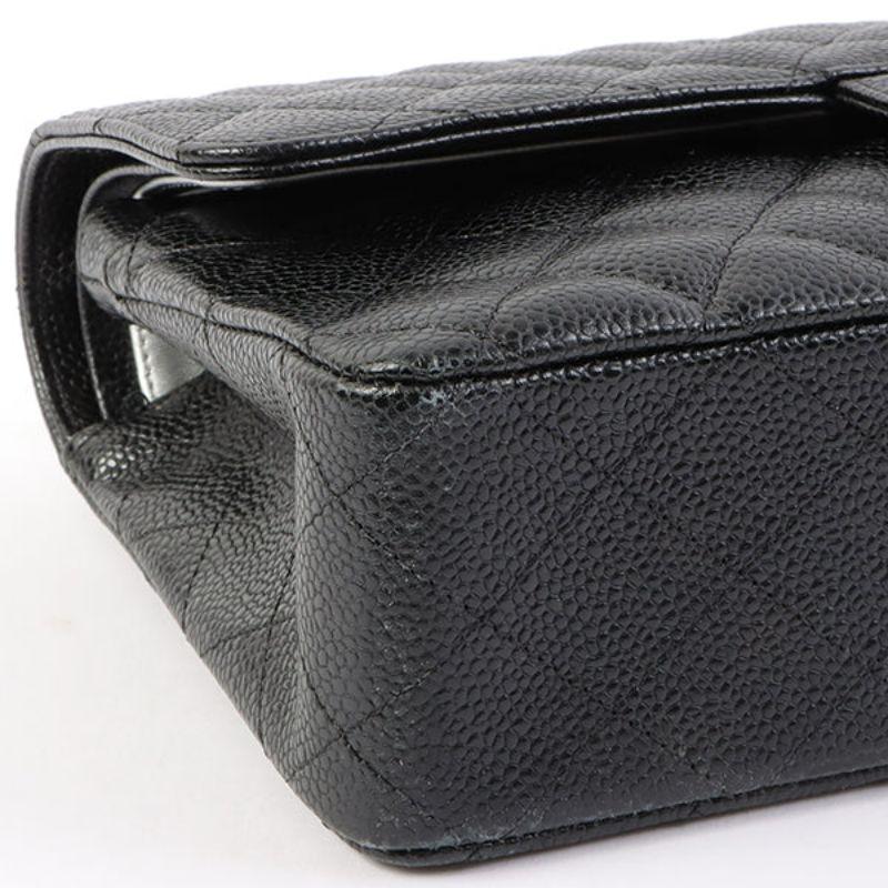 Chanel Around 2008 Made Karl Lagerfeld Autograph Caviar Skin Flap Black Bag 9