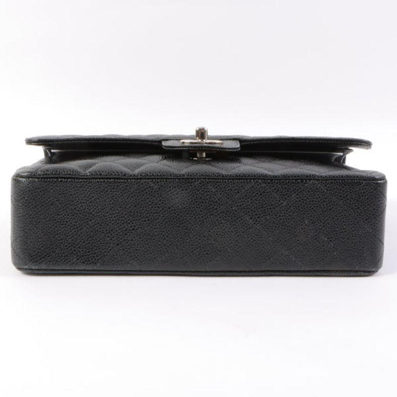 Chanel Around 2008 Made Karl Lagerfeld Autograph Caviar Skin Flap Black Bag 11