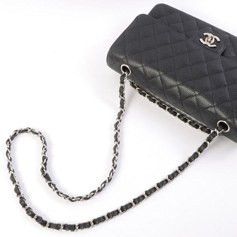 Chanel Around 2008 Made Karl Lagerfeld Autograph Caviar Skin Flap Black Bag 12