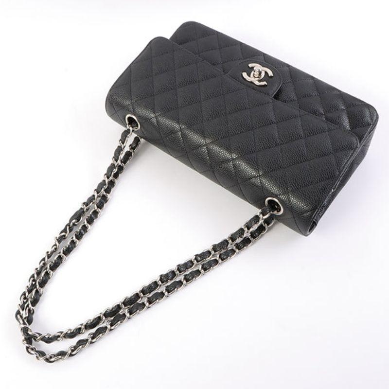 Chanel Around 2008 Made Karl Lagerfeld Autograph Caviar Skin Flap Black Bag 13
