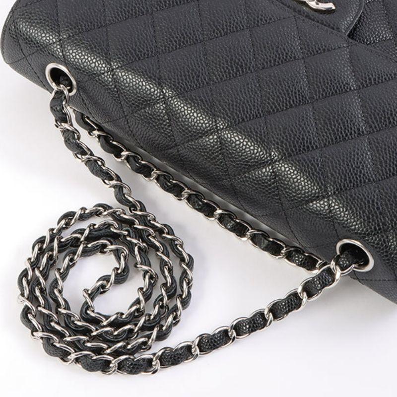 Chanel Around 2008 Made Karl Lagerfeld Autograph Caviar Skin Flap Black Bag 14