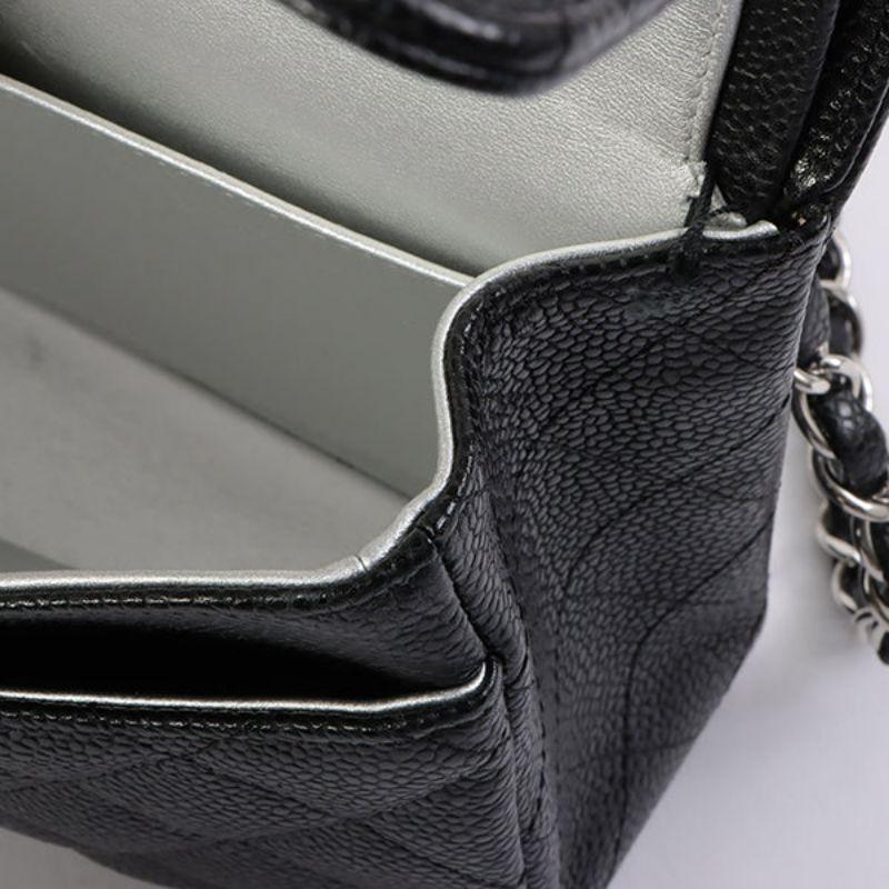 Chanel Around 2008 Made Karl Lagerfeld Autograph Caviar Skin Flap Black Bag 16