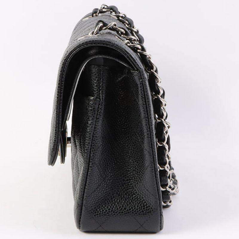 Chanel Around 2008 Made Karl Lagerfeld Autograph Caviar Skin Flap Black Bag 1