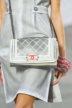 Chanel Art School Oh My Boy Flap Bag Graffiti Canvas Shoulder Bag