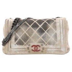 Chanel Art School Oh My Boy Flap Bag Graffiti Canvas Shoulder Bag