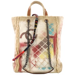 Chanel Art School Oh My Boy Tote Graffiti Canvas