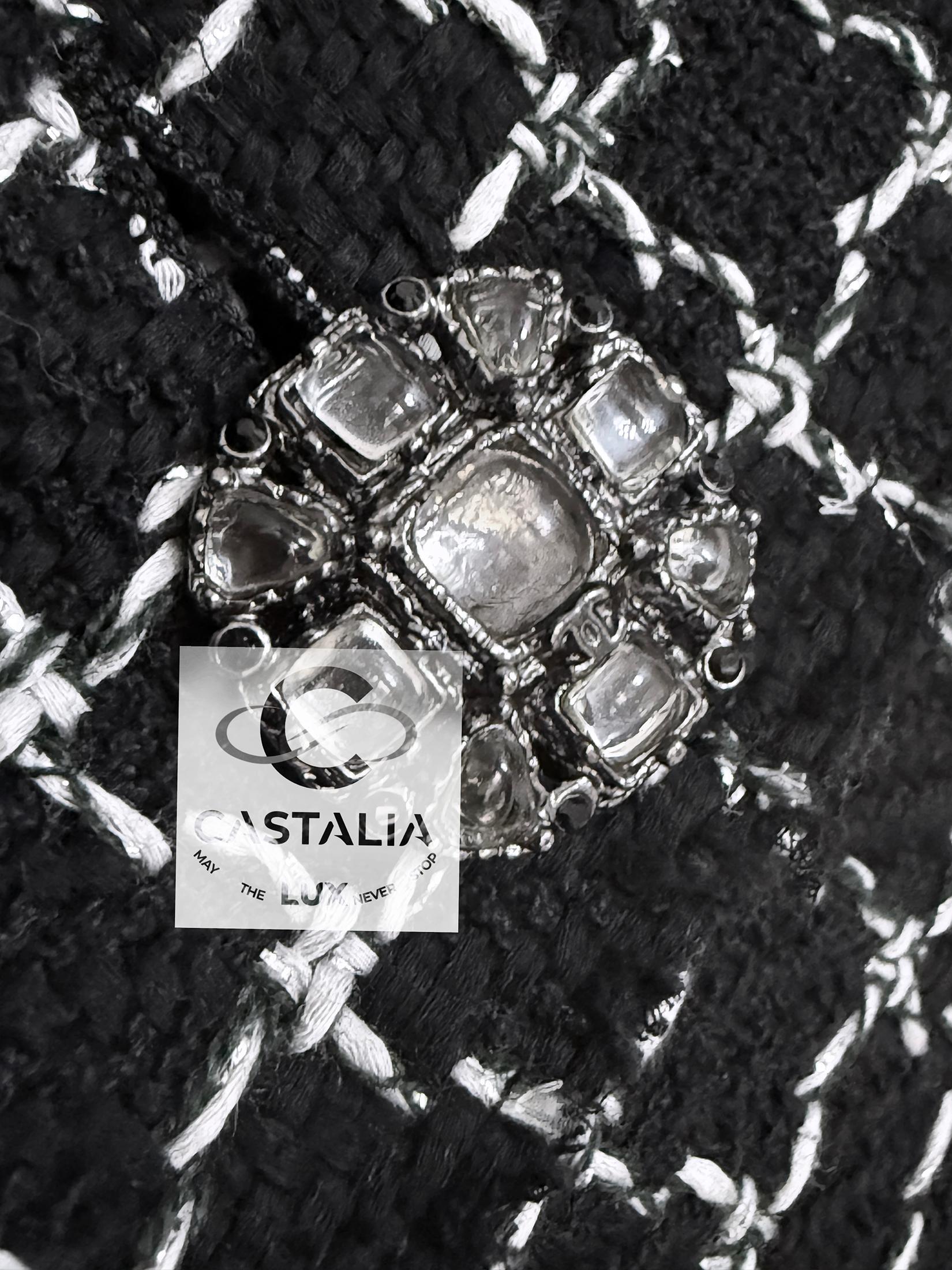 Chanel Artisanal CC Buttons Black Tweed Jacket 38 FR For Sale 5