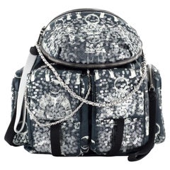 Chanel Astronaut Essentials Backpack Sequin Embellished Printed Nylon Large