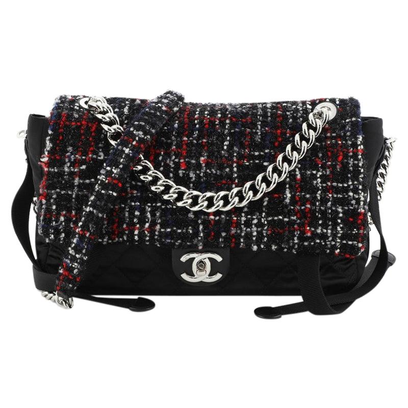 Chanel  Astronaut Essentials Flap Bag Tweed with Quilted Nylon Medium