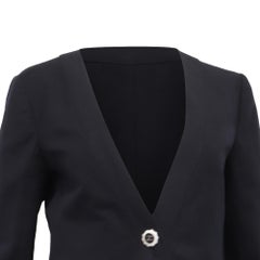 Chanel Asymmetric Button Fastening Jacket in Black Cotton