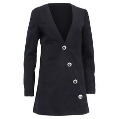 Chanel Asymmetric Button Fastening Jacket in Black Cotton
