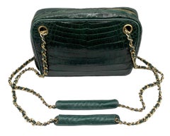Chanel Authenticated Green Crocodile Camera Shoulder Bag, 1980s