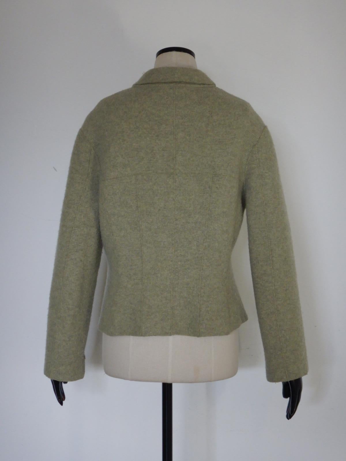 Chanel Autumn 1999 Green Wool Jacket In Good Condition For Sale In Oakland, CA