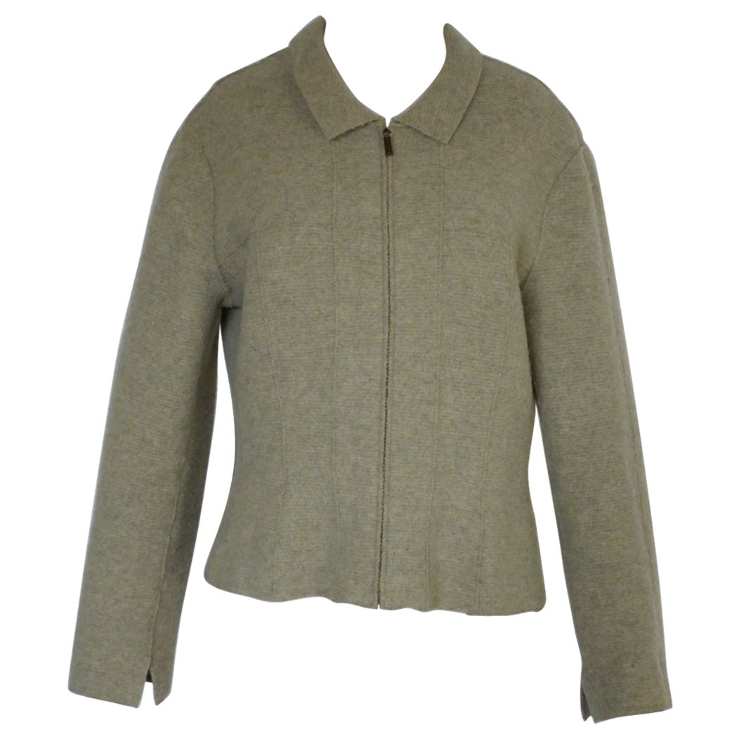 Chanel Otoño 1999 Chaqueta de lana verde