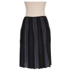 Chanel Autumn 2005 Black Wool Striped Skirt