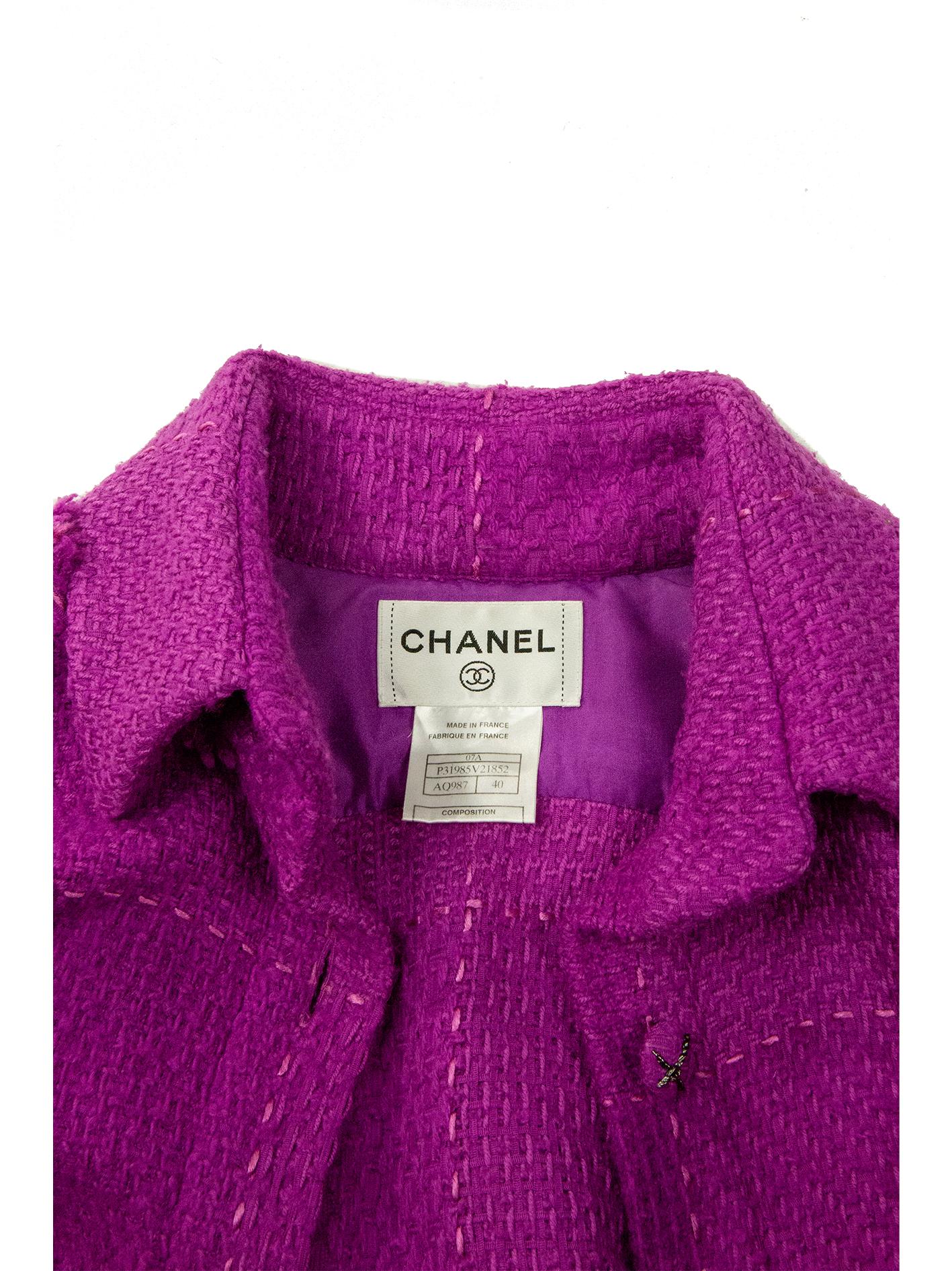 Chanel Autumn 2007 Magenta Tweed Coat 2