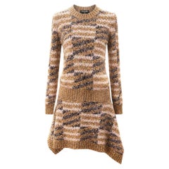 CHANEL Autumn Forest Beige Iridescent Tweed Dress 38 FR