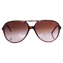 CHANEL 4189TQ Aviator Titanium & Calfskin Sunglasses