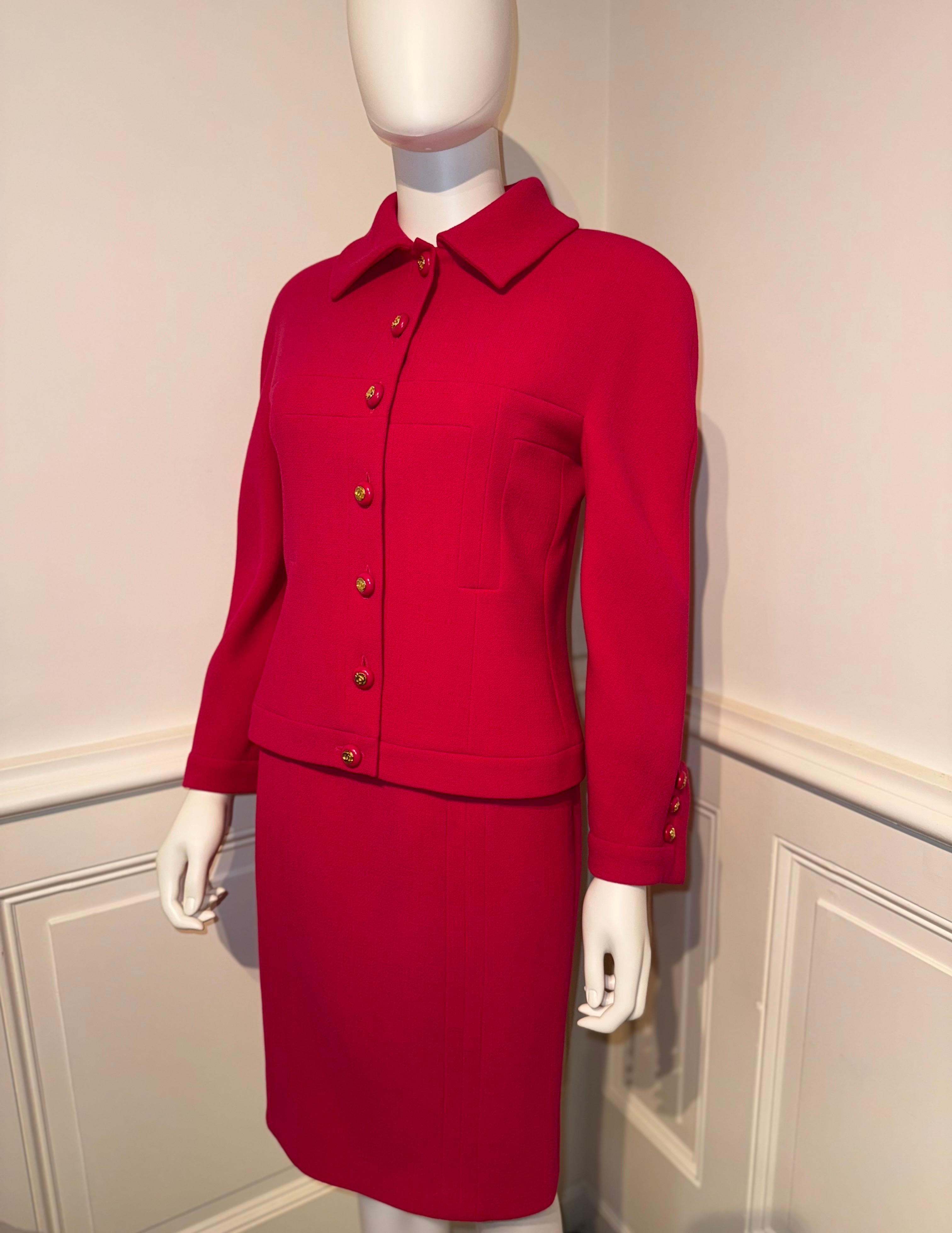 Chanel AW 1991 Hip-Hope Collection abito con gonna fucsia da passerella di Karl Lagerfeld in vendita 5