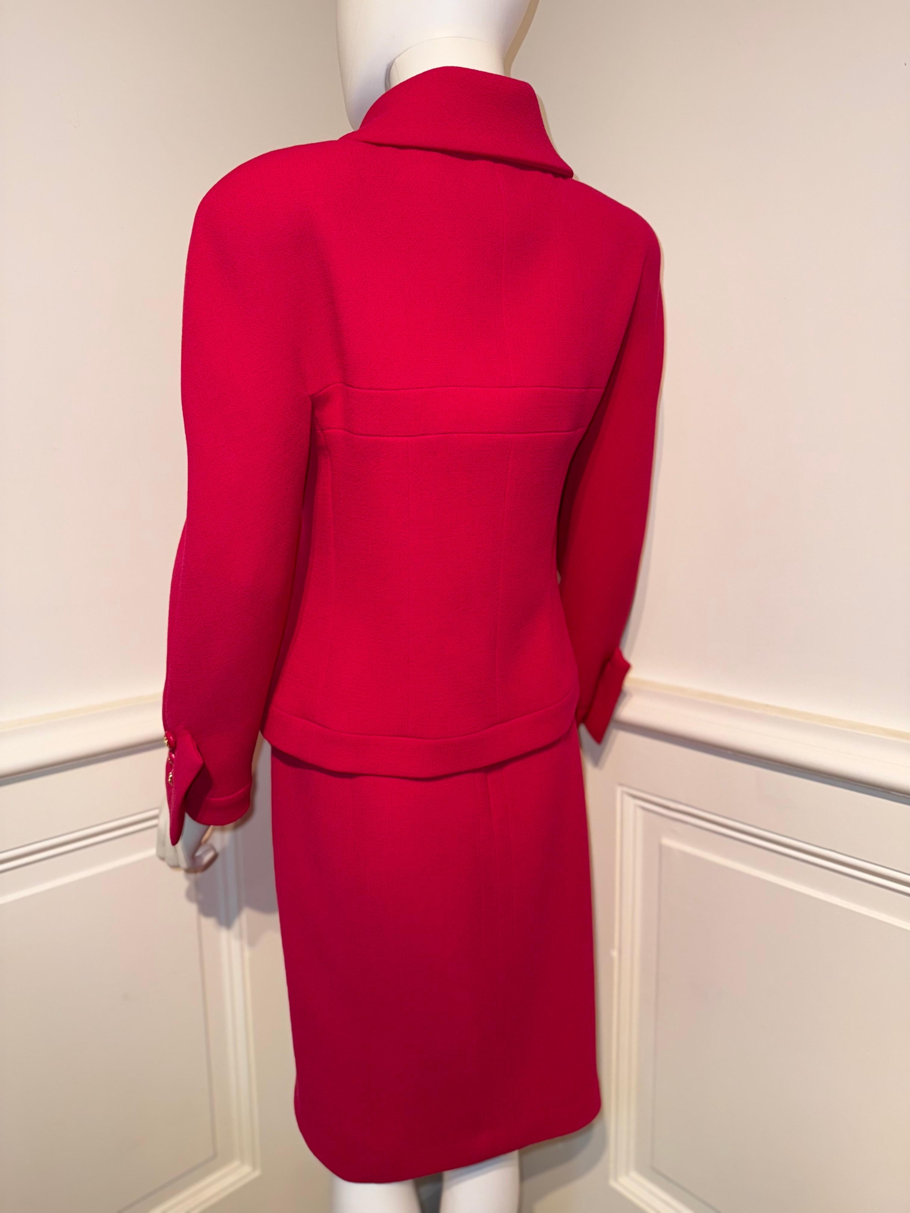 Chanel AW 1991 Hip-Hope Collection abito con gonna fucsia da passerella di Karl Lagerfeld in vendita 9