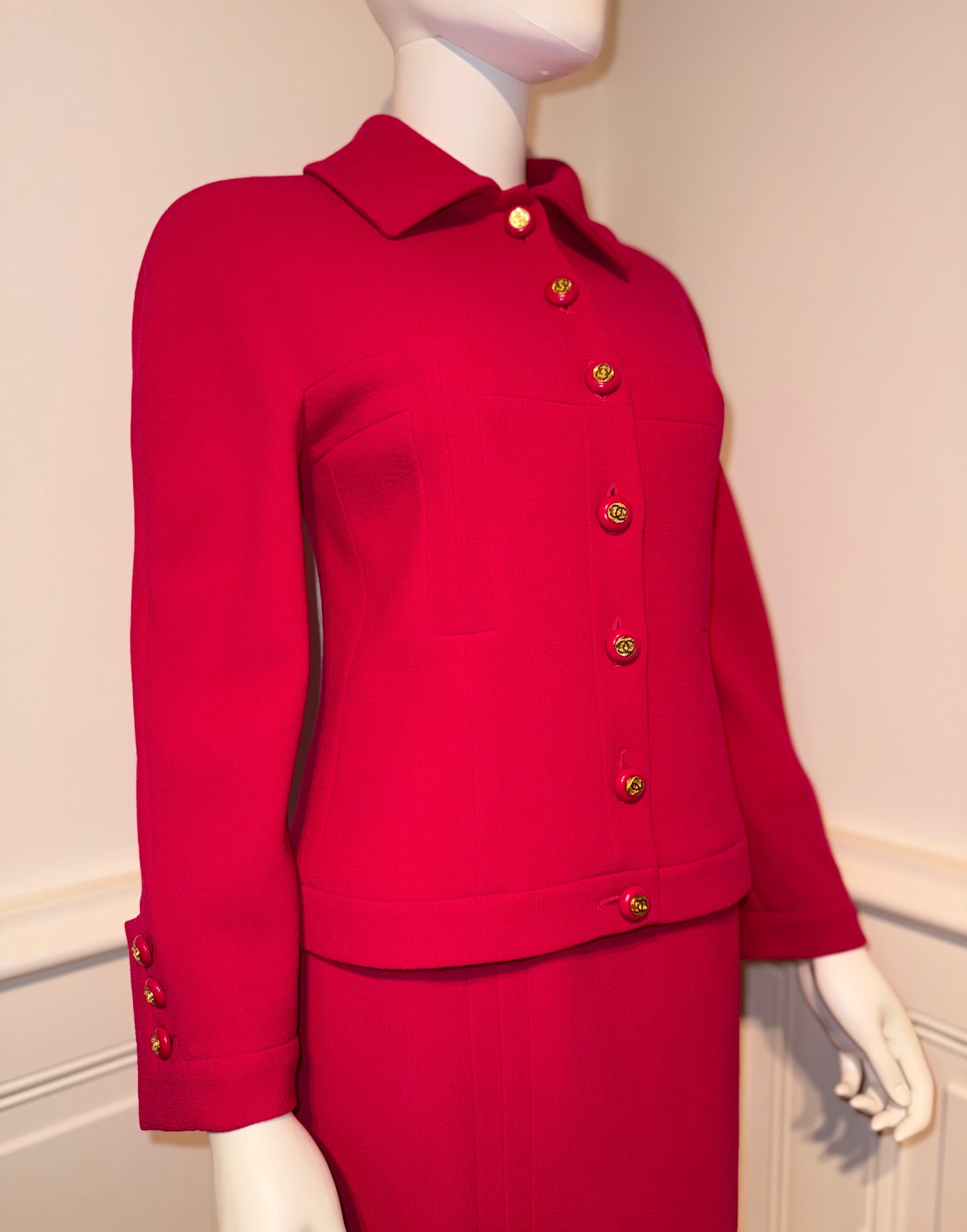 Chanel AW 1991 Hip-Hope Collection abito con gonna fucsia da passerella di Karl Lagerfeld In condizioni buone in vendita a NICE, FR