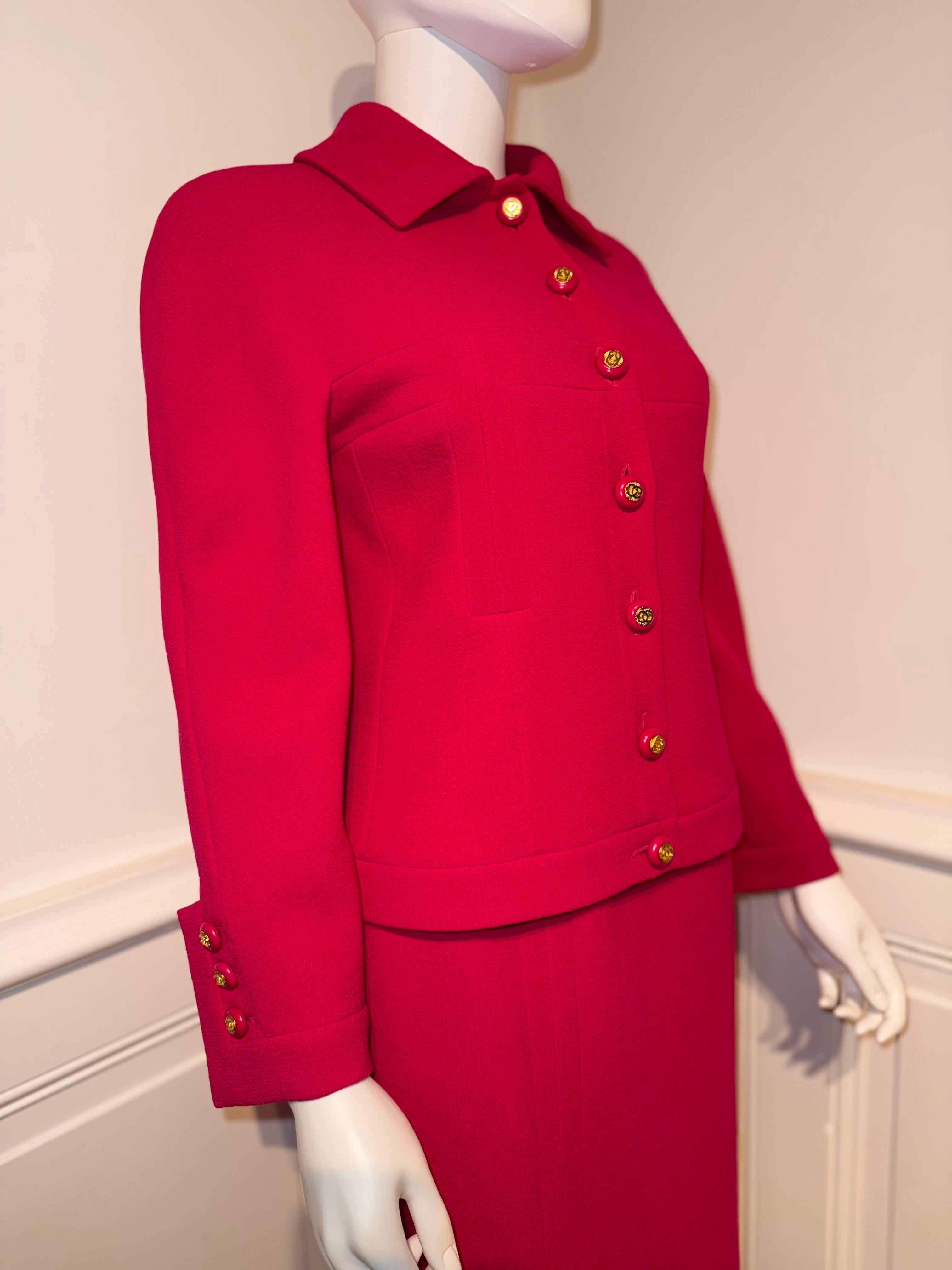 Chanel AW 1991 Hip-Hope Collection abito con gonna fucsia da passerella di Karl Lagerfeld in vendita 4