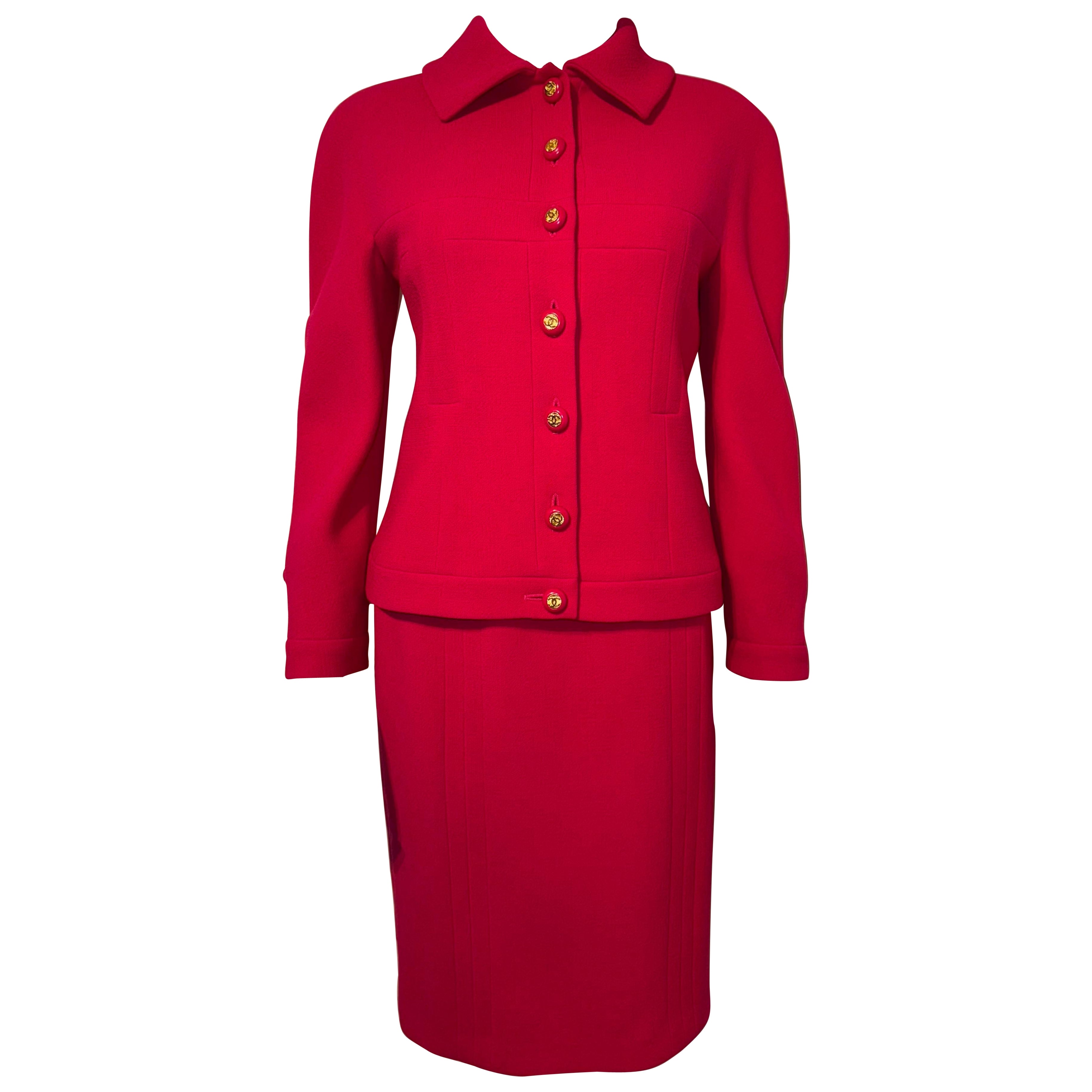 Chanel AW 1991 Hip-Hope Collection abito con gonna fucsia da passerella di Karl Lagerfeld in vendita
