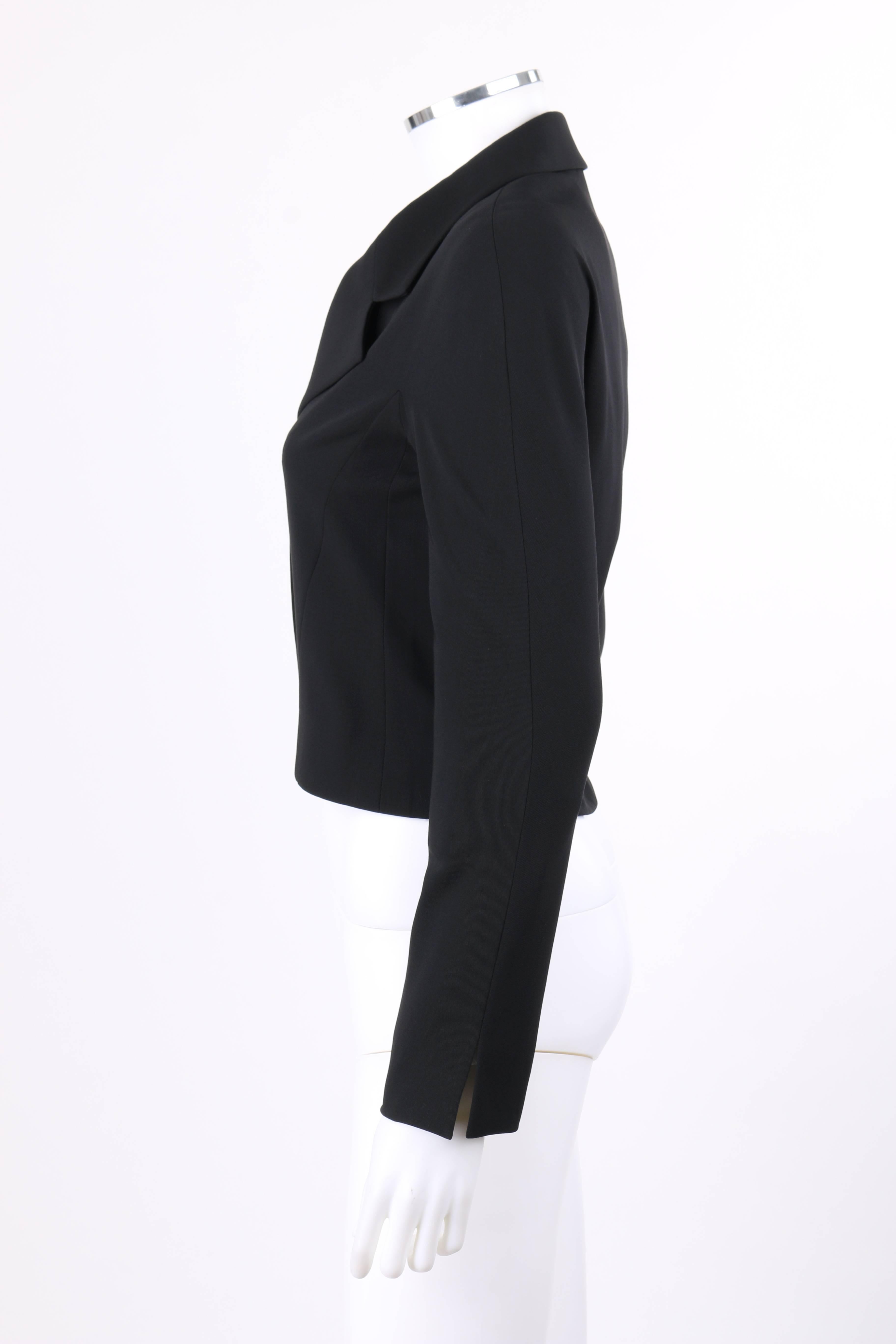 Women's CHANEL A/W 1999 Black Wool Dolman Sleeve Cropped Classic Blazer Jacket