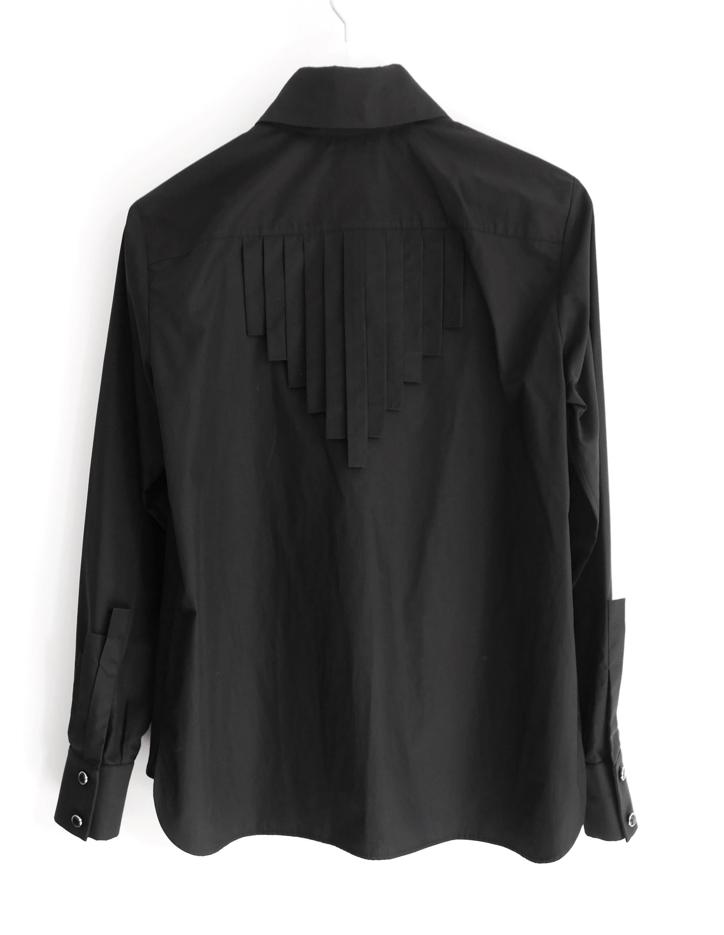 Chanel AW07 Schwarzes Smokinghemd mit Schleife Damen im Angebot