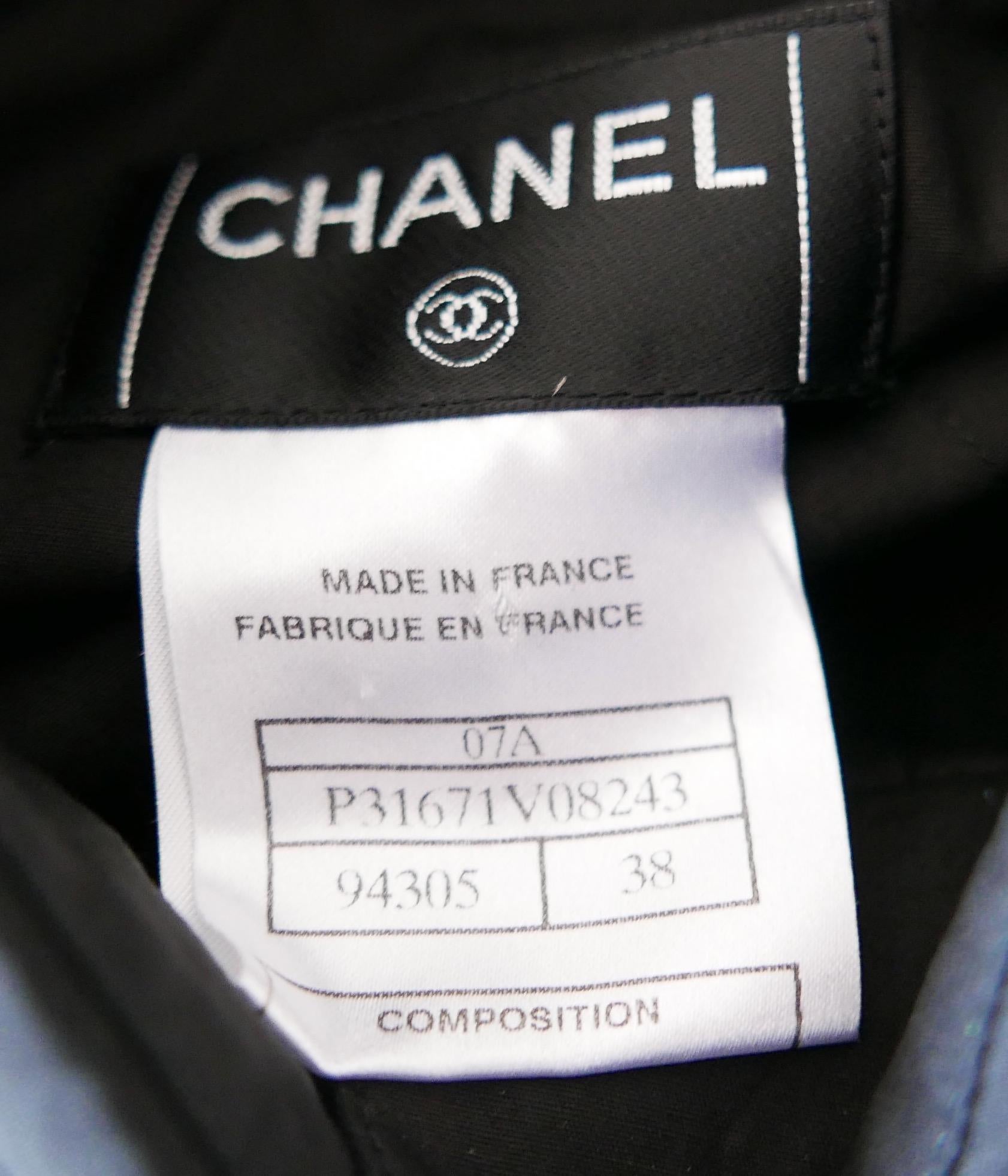 Chanel AW07 Schwarzes Smokinghemd mit Schleife im Angebot 4